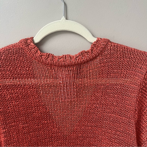 Vintage Open Knit Cardigan Women's Size S Small‎ Brick Red Beachy Sweet Spring - Picture 9 of 11
